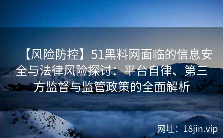 【风险防控】51黑料网面临的信息安全与法律风险探讨：平台自律、第三方监督与监管政策的全面解析